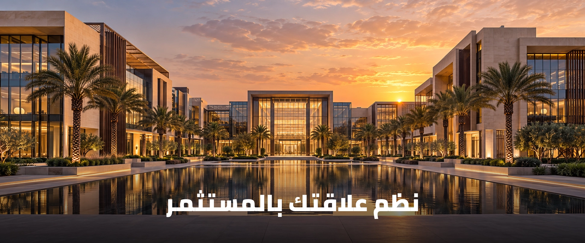 مشهد أعمال في الرياض مع عبارة نظم علاقتك بالمستثمر